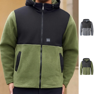 hoodie户外摇粒绒外套保暖开衫 Down hood with 连帽卫衣男 jacket