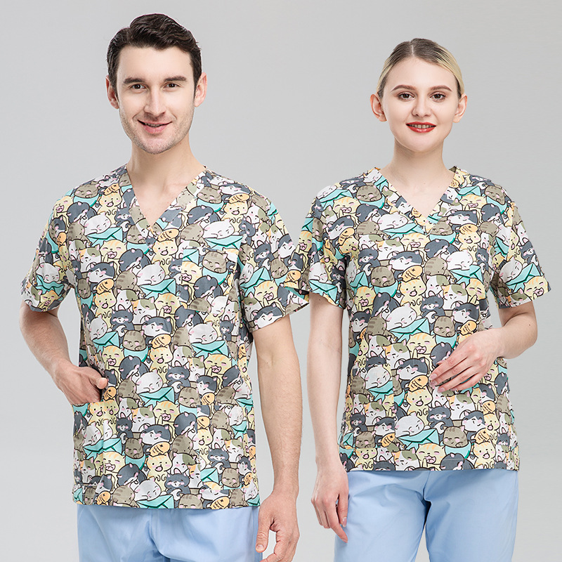 纯棉短袖T恤医院工作服手术服