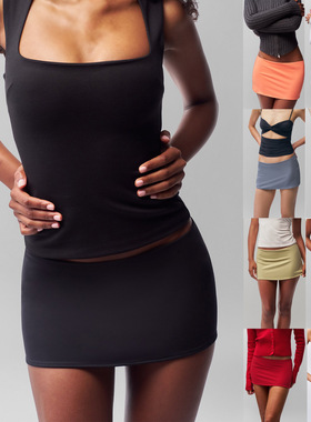 多色包臀裙纯欲迷你紧身短裙A short skirt that covers the hips