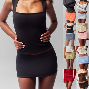 多色包臀裙纯欲迷你紧身短裙A short skirt that covers the hips