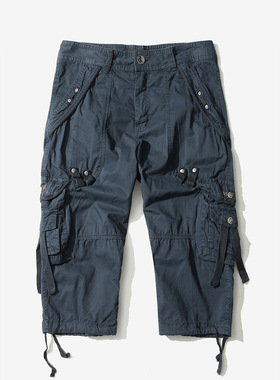 Casual pants overalls eighth pants潮流高腰休闲裤工装八分裤男