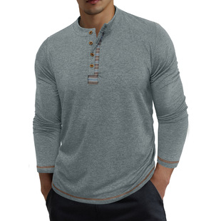Long-sleeved T-shirt, Henley shirt 长袖T恤亨利衫硬汉打底上衣