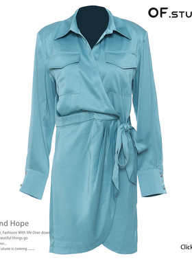 Luxury mid-length shirts and dresses奢华缎面中长款衬衣连衣裙