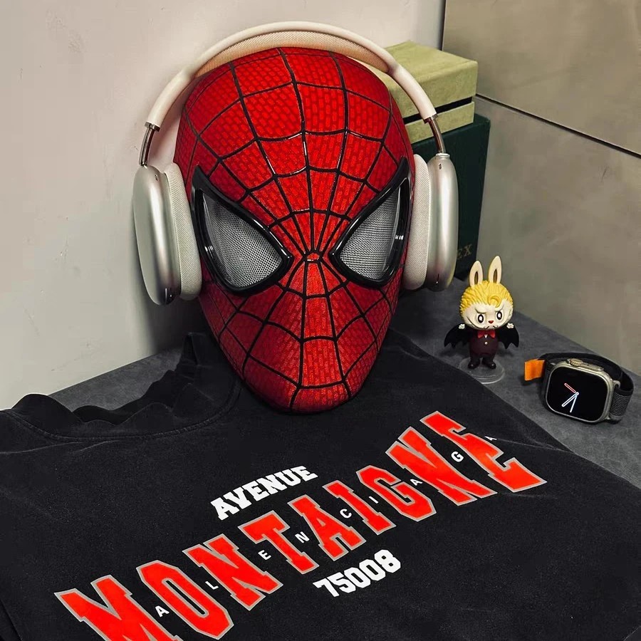 全自动蜘蛛侠头套面具眼睛可动