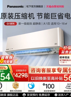 松下双排大一匹空调挂机家用新一级能效变频冷暖两用除菌LG9KQ10N