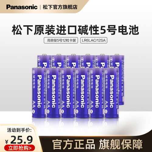 松下原装进口碱性电池12粒