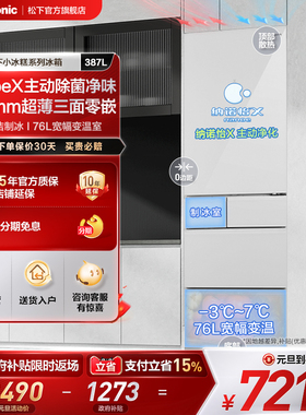 【小冰糕系列】松下387L法式多门零嵌冰箱制冰纳诺怡除菌 EE40TXB