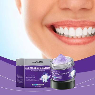 JAYSUING Purple Whitening Tooth Powder, Oral Care for Clean