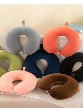 U-shaped memory foam travel pillow for car, plane, and gener