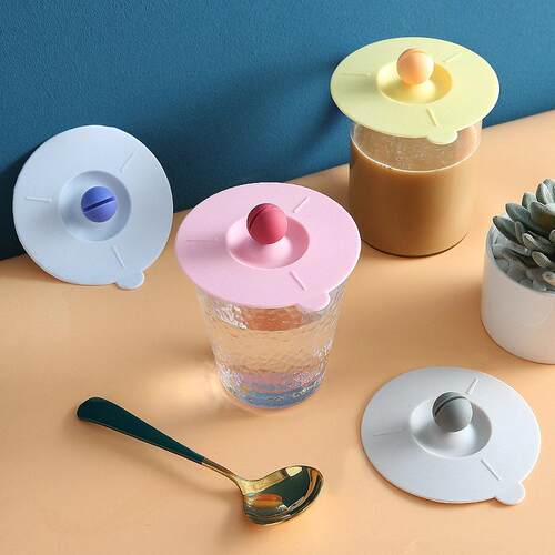 Universal Silicone Cup Lid, Round Multi-purpose Tea Cup Lid,