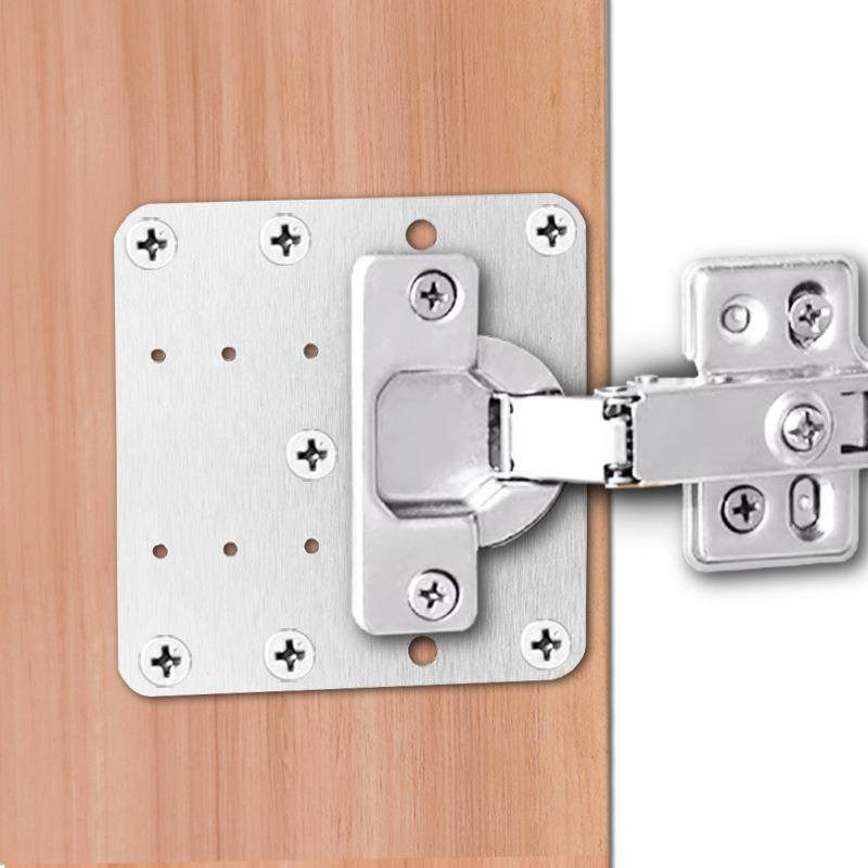 Wardrobe and cabinet door repair plates, fixed mounting plat