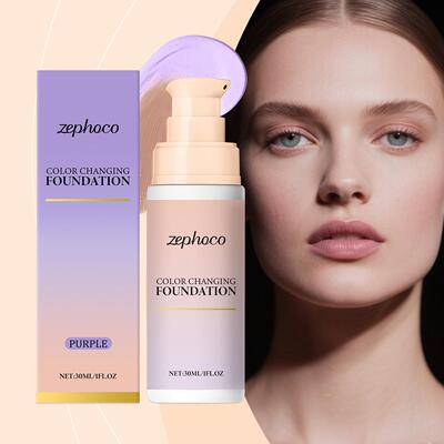 Zephoco Purple Temperature-Change Concealer Foundation Cream