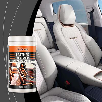 HOMONTH Auto Leather Cleaning Wipes, Interior Leather Shine