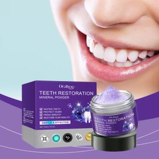 ORALHOE Purple Teeth Whitening Powder Gentle Cleaning to Pro