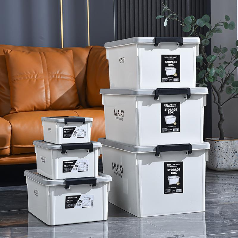 Solid Color Premium Xiaomi White Wheeled Storage Box with Li