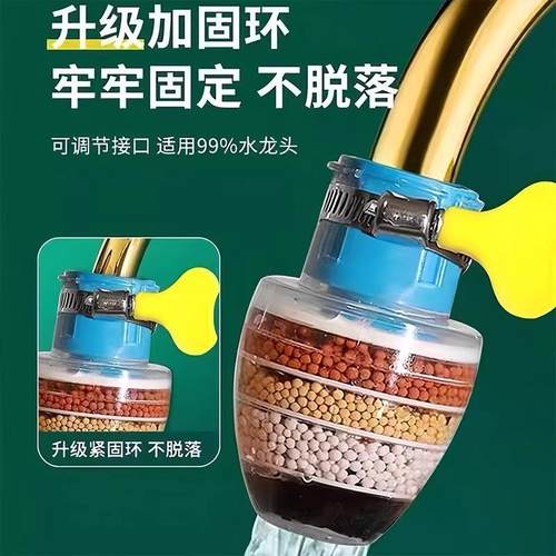 Water-saving filter for household faucets, featuring six lay