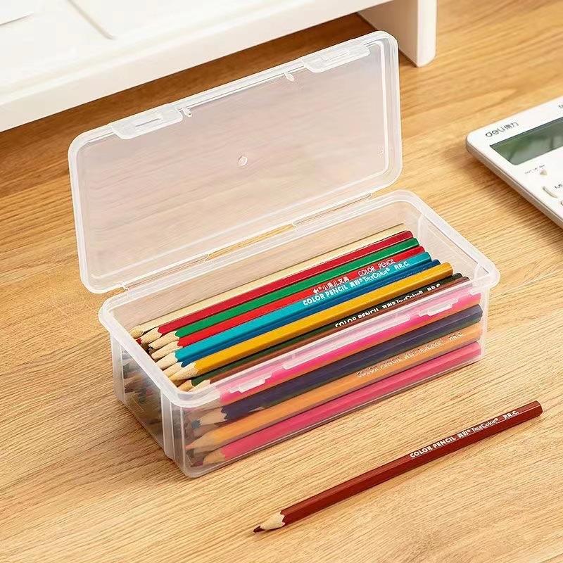 Large Capacity Transparent Stationery Organizer Pencil Case