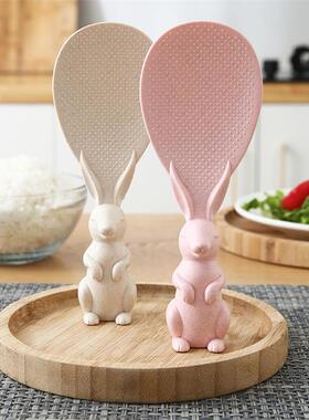 Cute household small rabbit-shaped rice spoon that can stand
