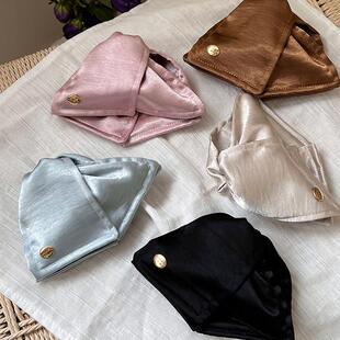 Triangle satin shell bow hair clip claw for women, new style