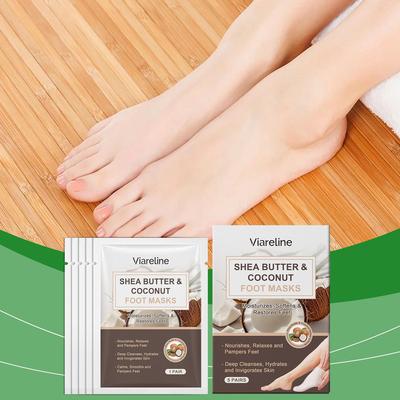 VIARELINE Coconut Moisturizing Foot Mask - Hydrating and Nou