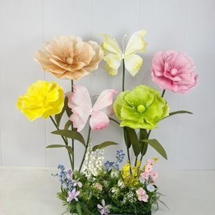 EVA仿真花巨型纸艺花商场造景大型防水婚庆户外装饰婚礼道具大花