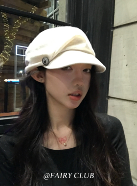 日系慵懒复古贝雷帽百搭显脸小褶皱八角帽堆堆帽大头围云朵帽子女