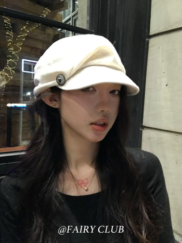 日系慵懒复古贝雷帽百搭显脸小褶皱八角帽堆堆帽大头围云朵帽子女