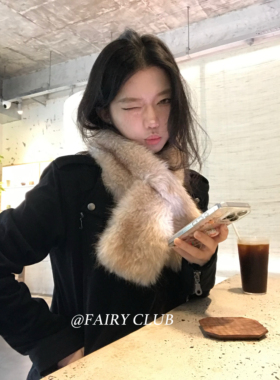韩版高级感仿皮草围巾冬季百搭保暖气质女加厚百搭毛毛领围脖护颈