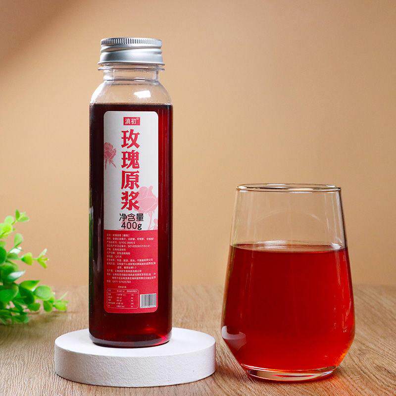 云南玫瑰原浆玫瑰花汁玫瑰糖浆玫瑰花露冷饮甜品冰粉钵仔糕配料