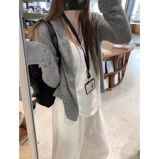 洋气减龄时尚 轻薄松弛感针织开衫 防晒罩衫 2025韩版 外搭上衣 女春季