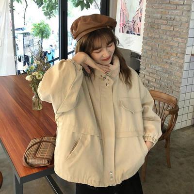 秋冬韩版2025新款学生宽松百搭复古工装加绒加厚长袖棉服外套女装