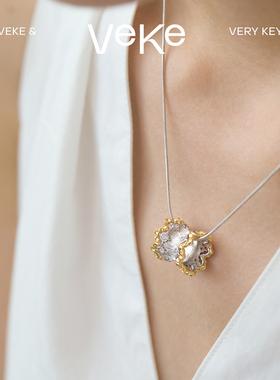 VEKE「织绫」简约精致项链女轻奢百搭锁骨链吊坠女NC16569A