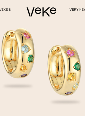 VEKE「质数」耳环复古欧美轻奢锆石小众高级设计感新款耳饰耳夹