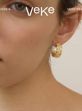 VEKE「褶皱」925银针耳饰高级感写实轻奢编织纹时尚耳钉SE18654A