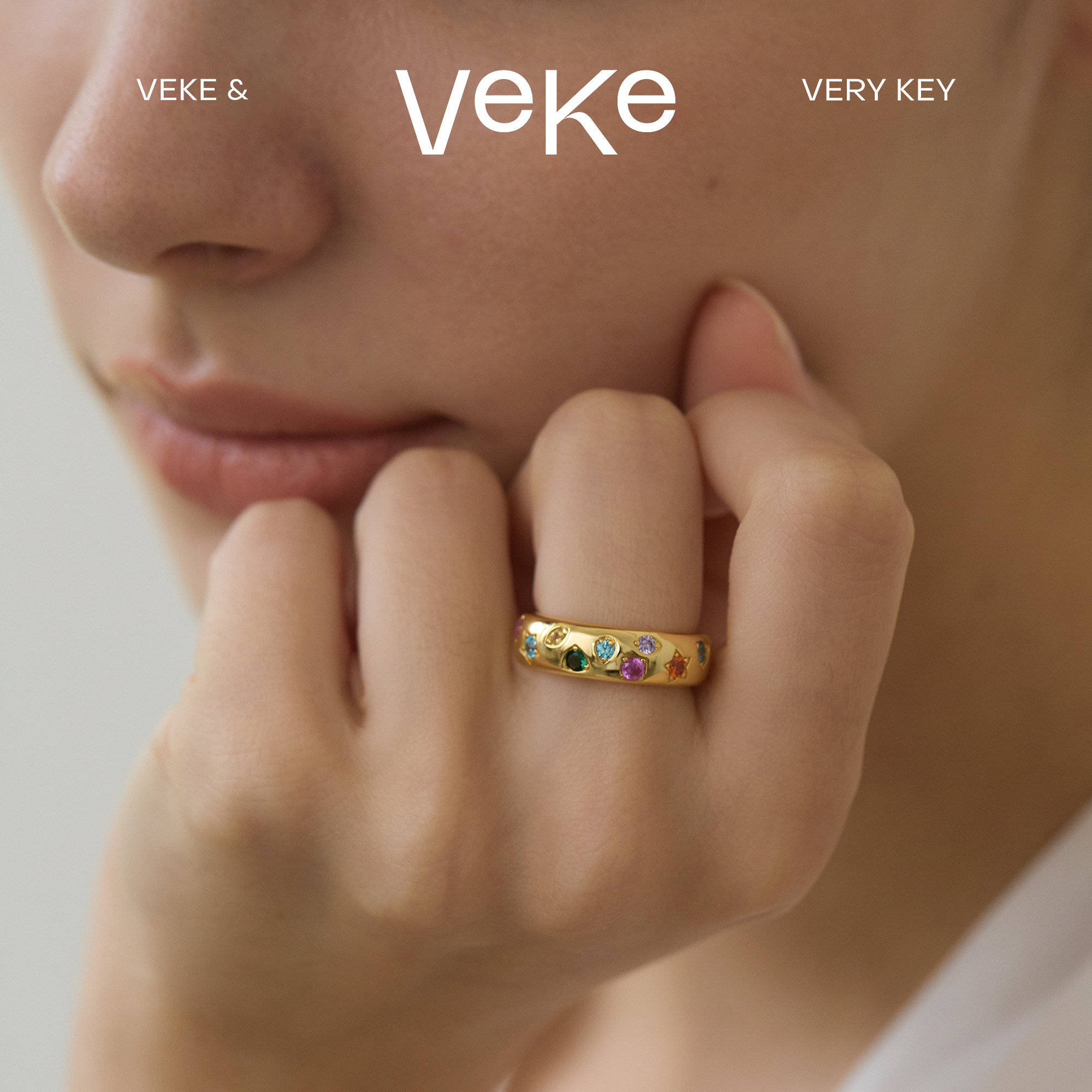 VEKE「质数」戒指复古轻奢简约气质小众指环活口戒指SR16921A