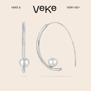珍珠925纯银耳饰 VEKE「余白」高级感耳环小众设计轻奢法式