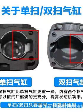 适用宇森58气光头强气缸马哈55UIQ雅8油锯气缸8双缸扫气缸伐木者