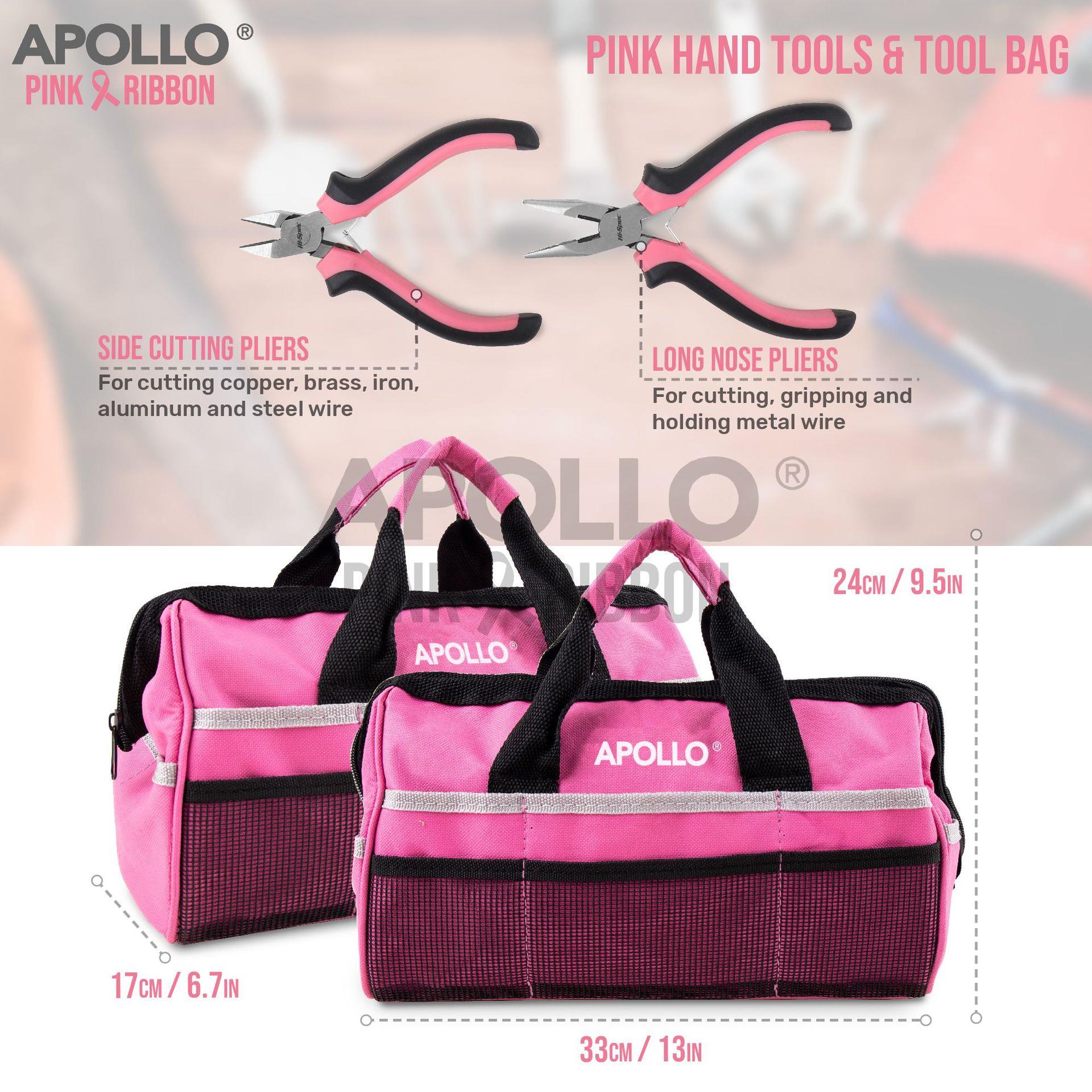 Hi-Spec3扳件套粉色175家用工具组套锤子手护眼镜防2多动能工具包