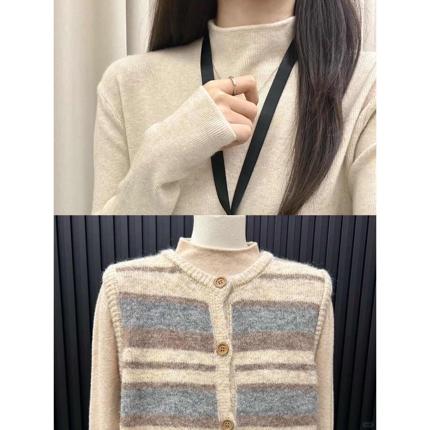 超好看的半高领毛衣女秋冬内搭
