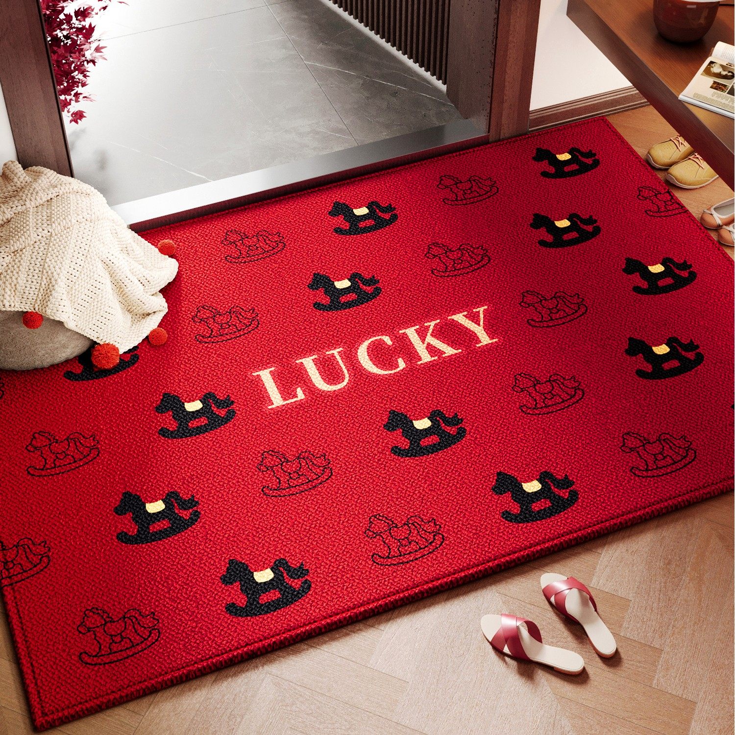 2026新款新年脚垫入户地垫进门口专用门垫喜庆防滑地毯耐脏脚踏垫,居家布艺,入户地垫,淘宝优惠券,粉丝福利购,淘宝优惠卷
