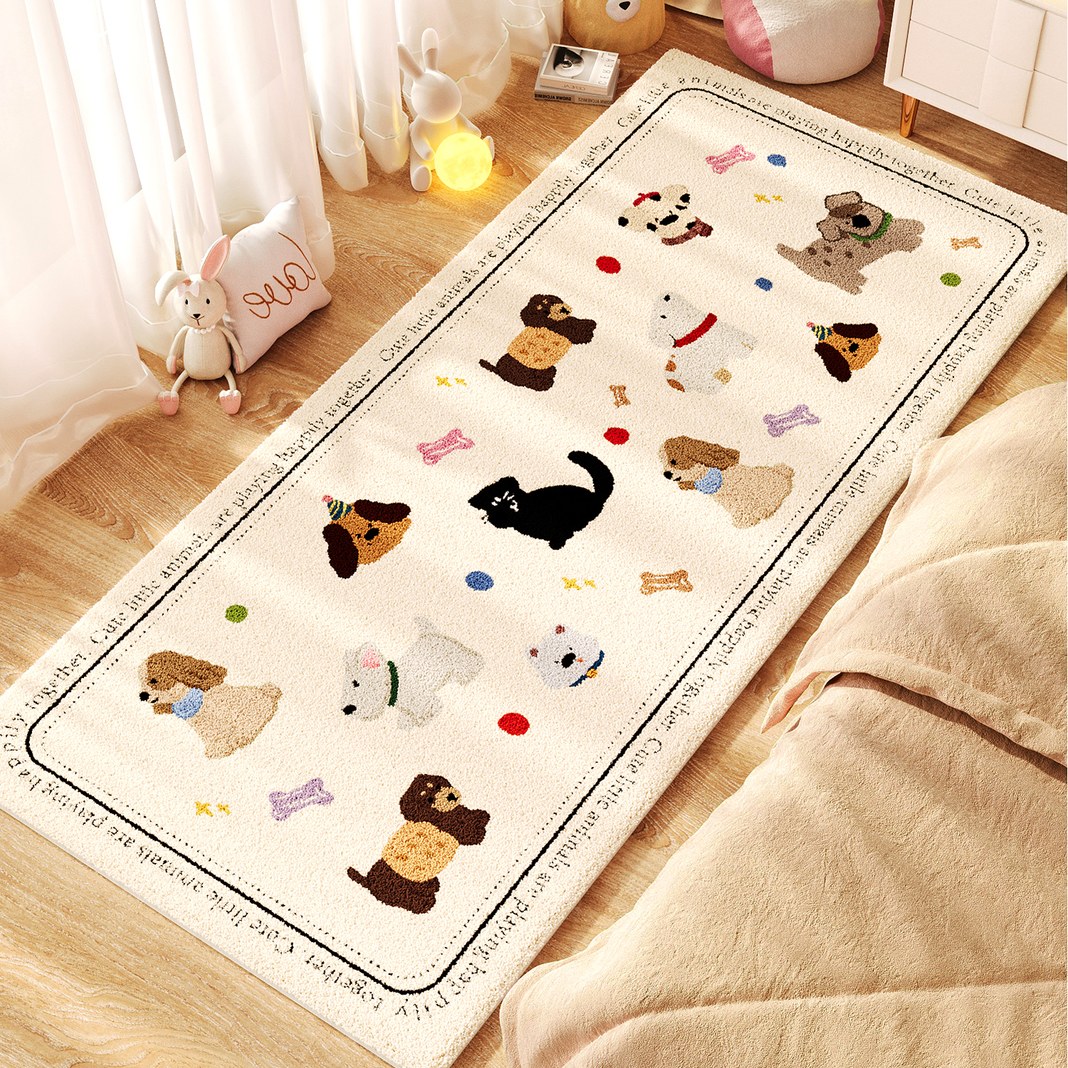 客厅床边地毯卧室加厚耐脏床边毯