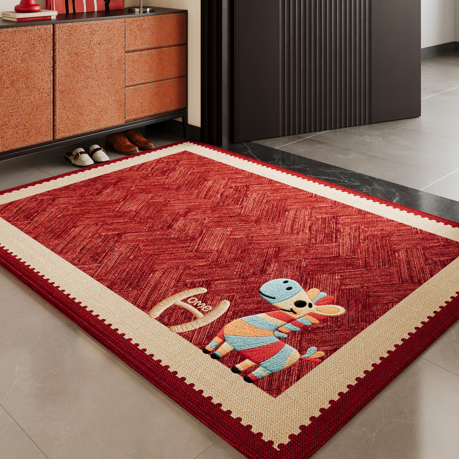 马年入户门地垫进门口红色脚垫喜庆防滑门垫耐脏脚踏垫可裁剪地毯,居家布艺,入户地垫,淘宝优惠券,粉丝福利购,淘宝优惠卷