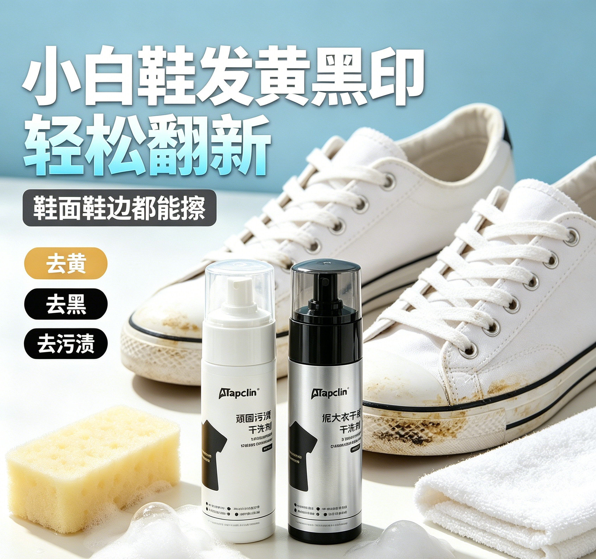 优露清顽固污渍干洗剂衣物去油渍免水洗清洁剂沙发小白鞋清洗神器