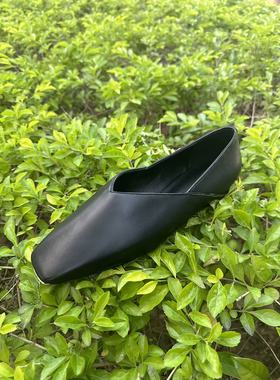 ANDS MB THE ROW秋冬新款方头平跟一脚蹬单鞋女鞋浅口平底舒适鞋