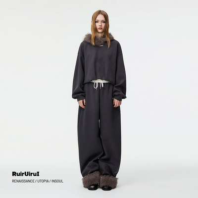 RuirUirul撞色松紧腰卫裤