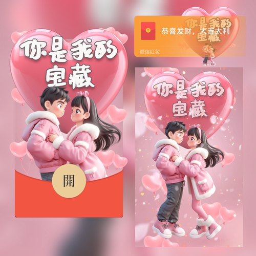 红包封面动态序列号微信2026新款浪漫皮肤vx情侣高级wx情人节可爱