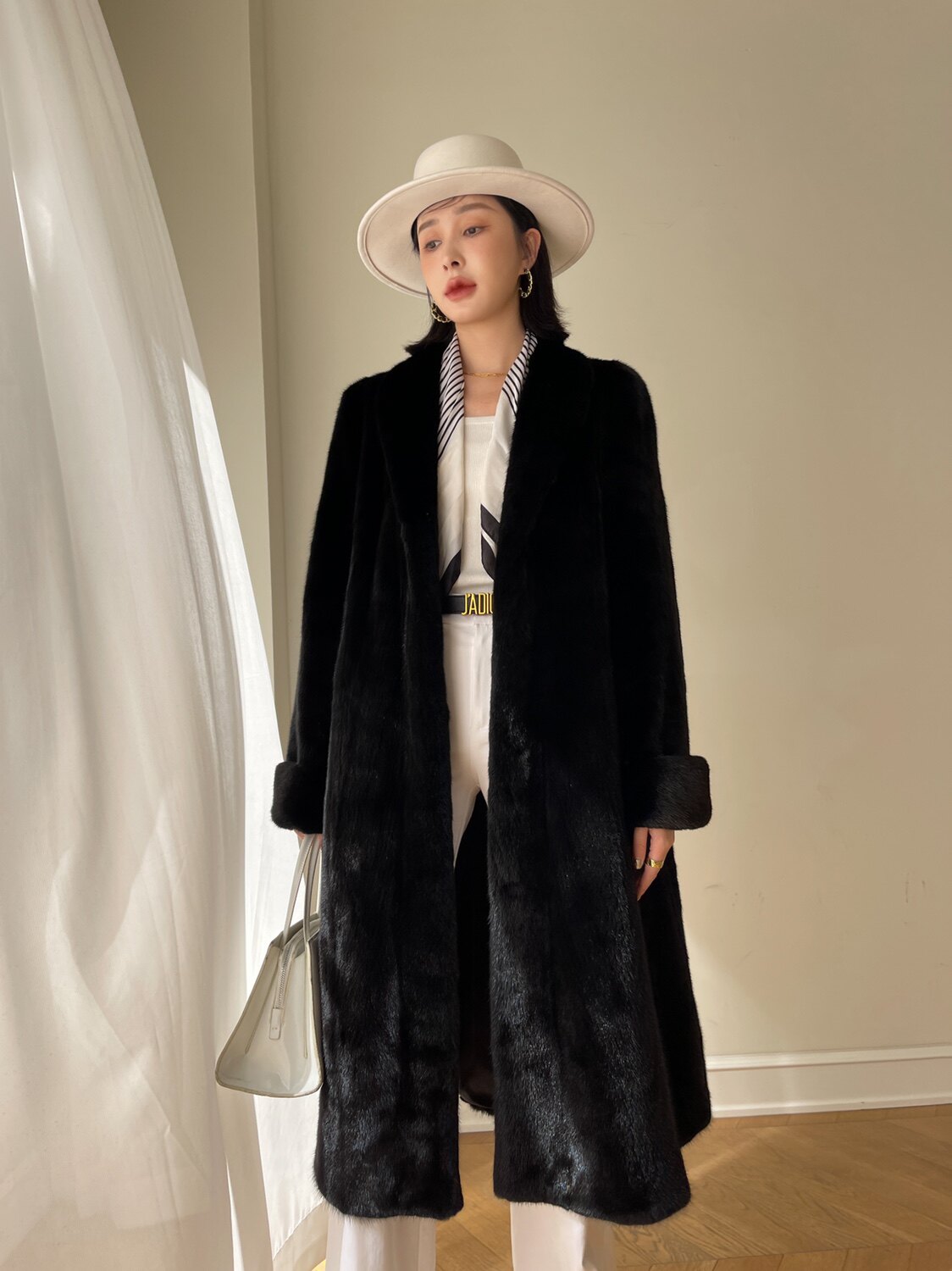 进口丹麦水貂皮草定制俄罗斯紫貂量身定做貂皮大衣复古款来图复刻