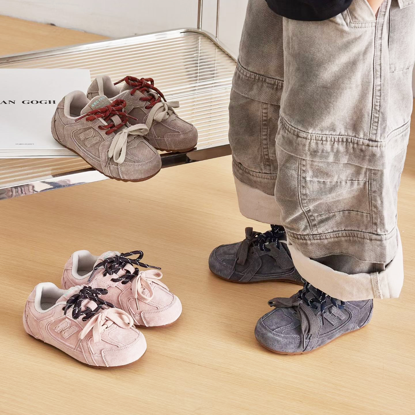 官网真皮儿童阿甘鞋女童韩版运动鞋2025秋季新款男童软底跑步鞋潮