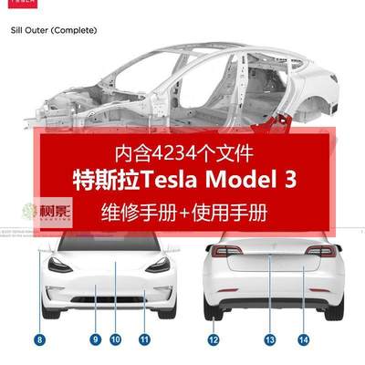 特斯拉Tesla Model 3电路图结构图新能源电动汽车维修使用手册pdf