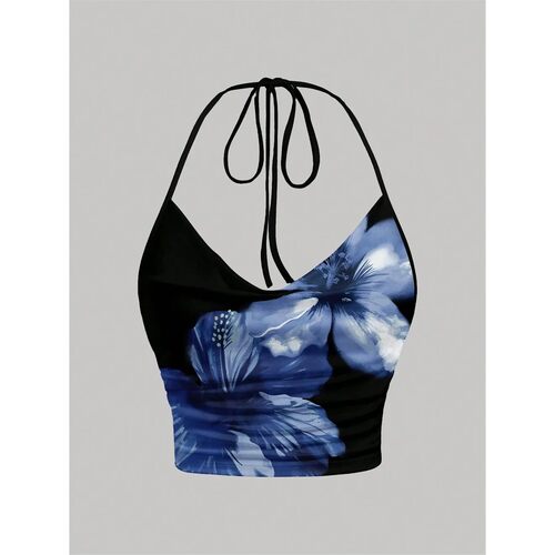 Tie-dye Print Halter Top for Women Summer Y2K Clothes Sexy B